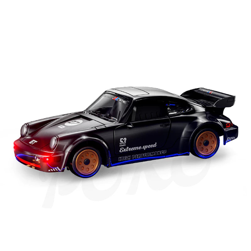 GASSPED 1:43 Mobil Drift 4WD Bearing Ganda+GyroControl Remote Porsche 993 Alloy